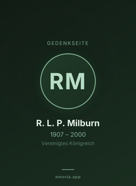 Gedenkportrait von R. L. P. Milburn