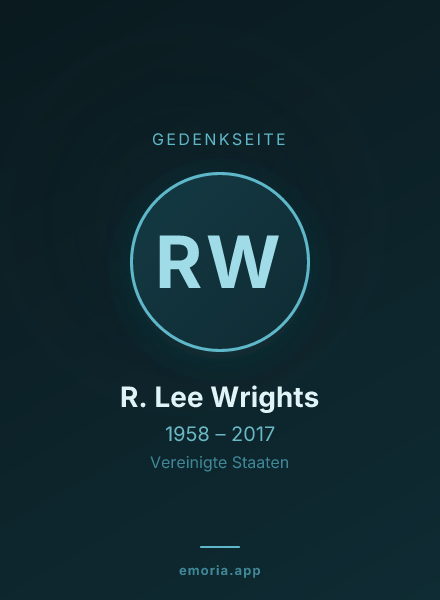 Gedenkportrait von R. Lee Wrights