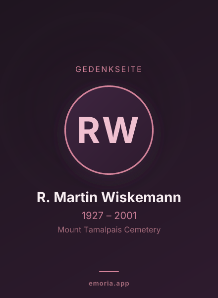 Gedenkportrait von R. Martin Wiskemann