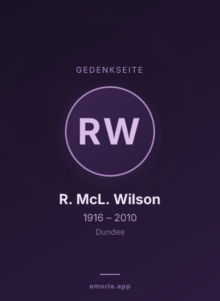 Gedenkportrait von R. McL. Wilson