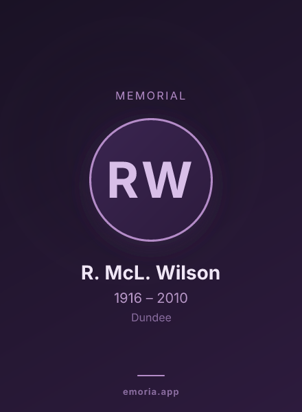Memorial portrait of R. McL. Wilson