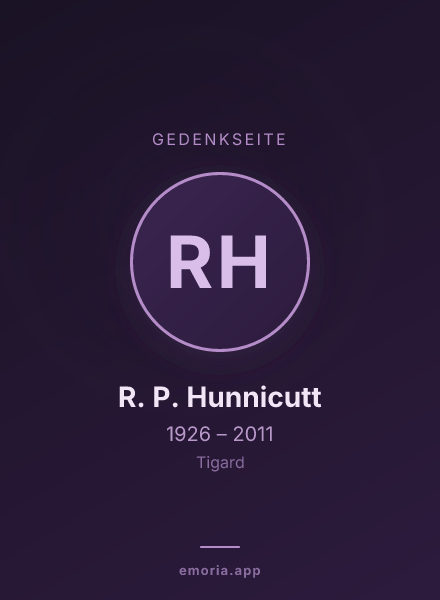 Gedenkportrait von R. P. Hunnicutt