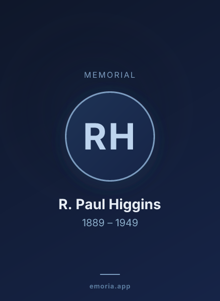 Memorial portrait of R. Paul Higgins
