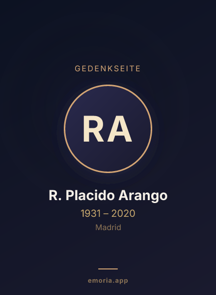 Gedenkportrait von R. Placido Arango