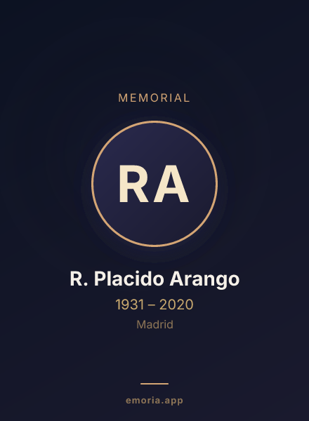 Memorial portrait of R. Placido Arango
