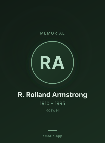 Memorial portrait of R. Rolland Armstrong
