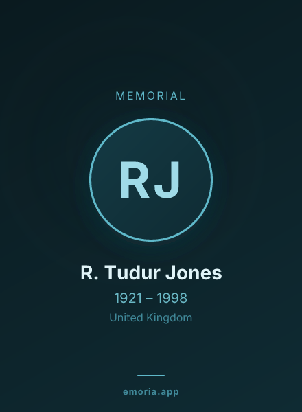 Memorial portrait of R. Tudur Jones