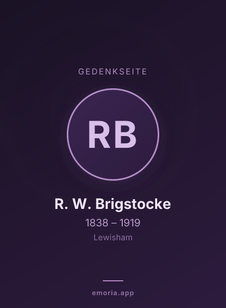Gedenkportrait von R. W. Brigstocke