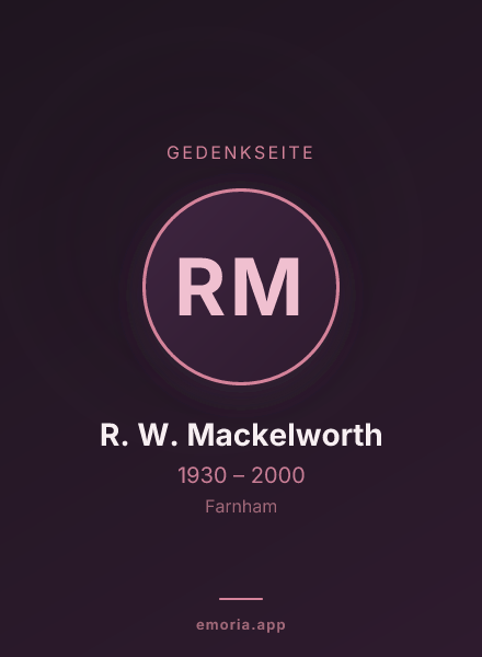 Gedenkportrait von R. W. Mackelworth
