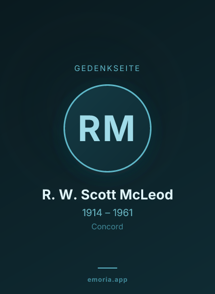 Gedenkportrait von R. W. Scott McLeod