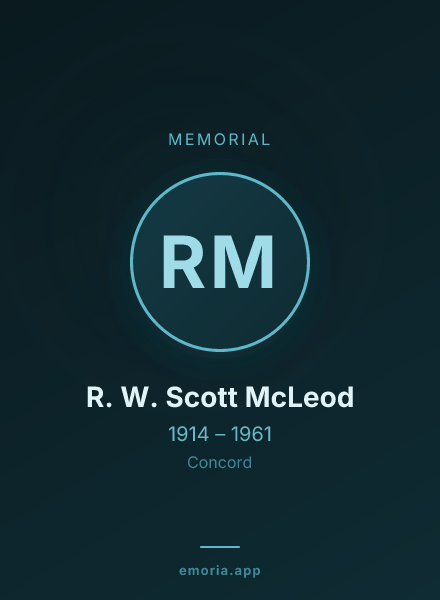 Memorial portrait of R. W. Scott McLeod