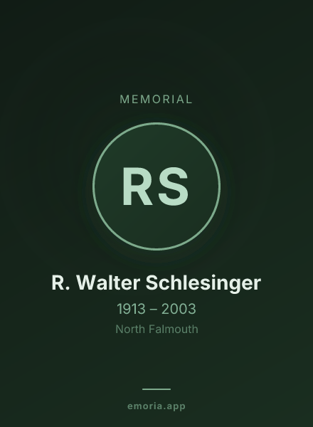 Memorial portrait of R. Walter Schlesinger