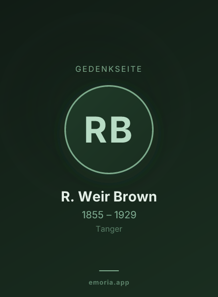Gedenkportrait von R. Weir Brown