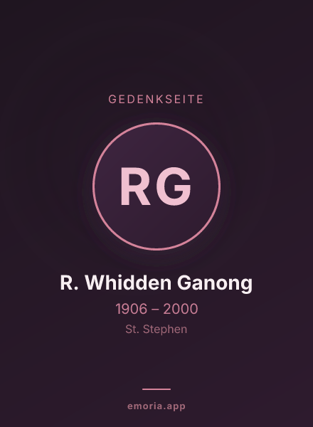 Gedenkportrait von R. Whidden Ganong
