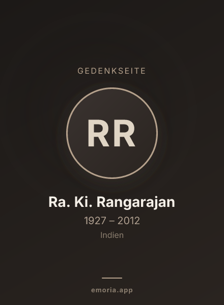 Gedenkportrait von Ra. Ki. Rangarajan