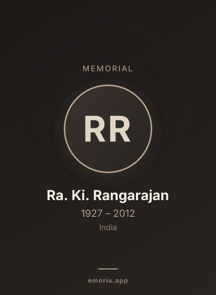 Memorial portrait of Ra. Ki. Rangarajan