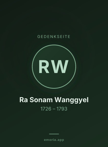 Gedenkportrait von Ra Sonam Wanggyel