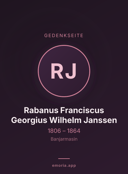 Gedenkportrait von Rabanus Franciscus Georgius Wilhelm Janssen