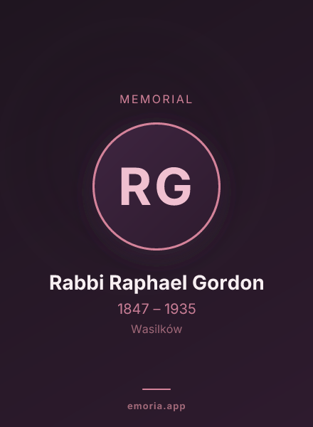 Memorial portrait of Rabbi Raphael Gordon