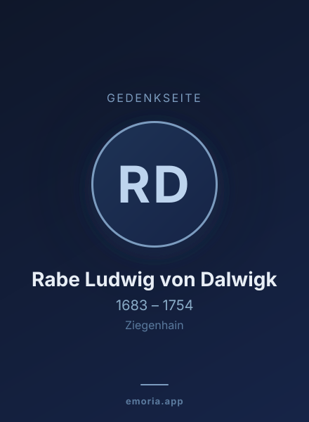 Gedenkportrait von Rabe Ludwig von Dalwigk