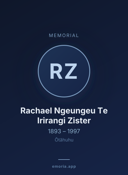 Memorial portrait of Rachael Ngeungeu Te Irirangi Zister