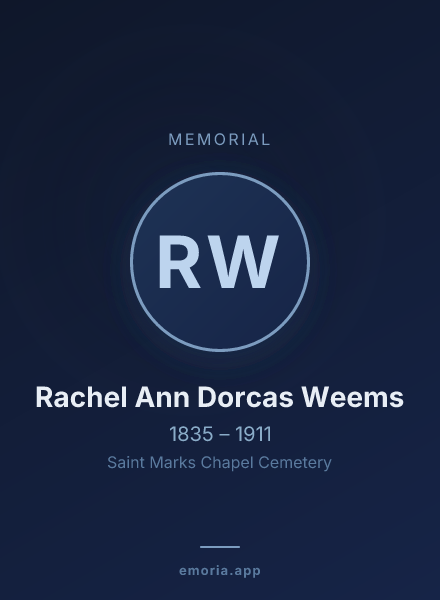 Memorial portrait of Rachel Ann Dorcas Weems