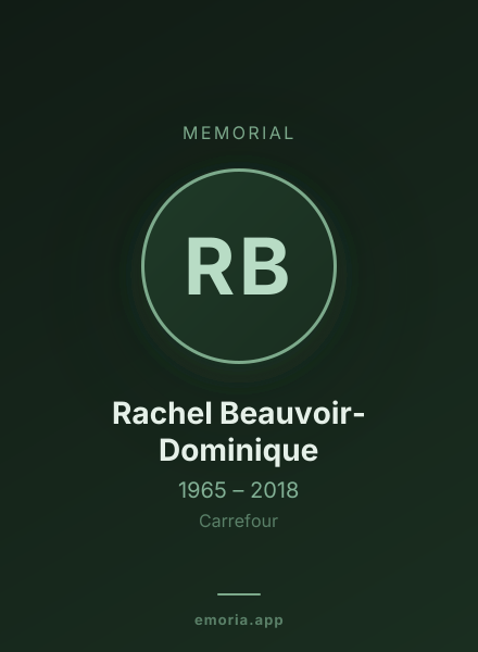 Memorial portrait of Rachel Beauvoir-Dominique