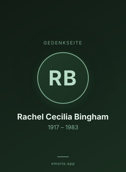 Gedenkportrait von Rachel Cecilia Bingham