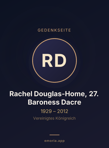 Gedenkportrait von Rachel Douglas-Home, 27. Baroness Dacre
