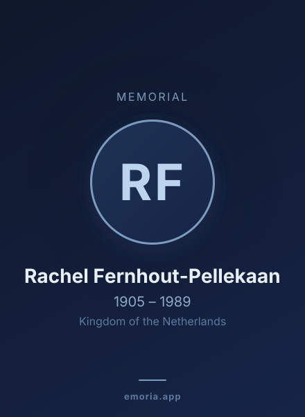 Memorial portrait of Rachel Fernhout-Pellekaan