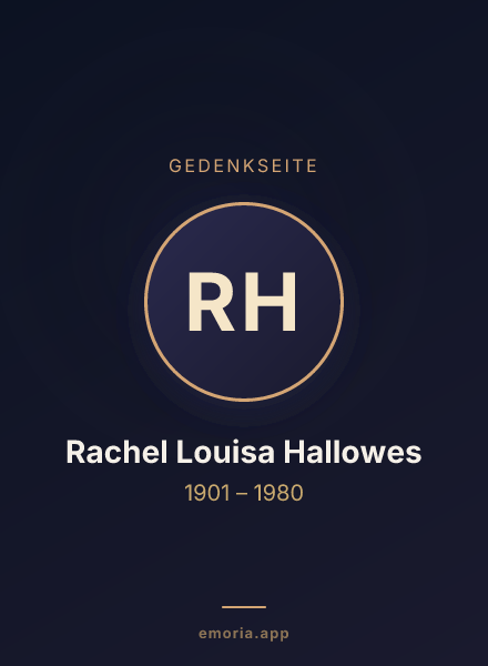Gedenkportrait von Rachel Louisa Hallowes