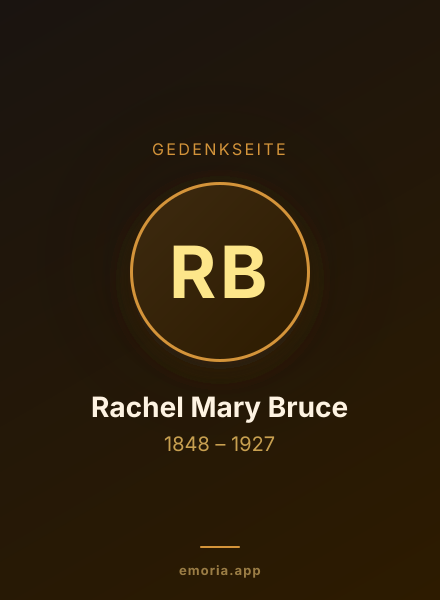 Gedenkportrait von Rachel Mary Bruce