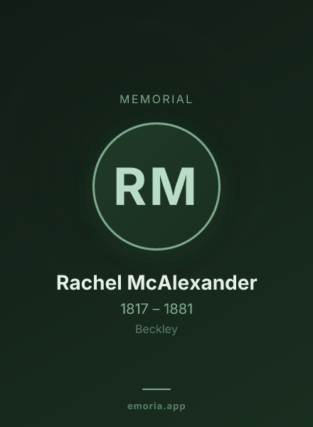 Memorial portrait of Rachel McAlexander