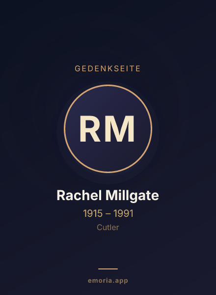 Gedenkportrait von Rachel Millgate