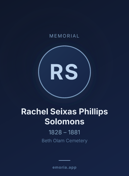 Memorial portrait of Rachel Seixas Phillips Solomons