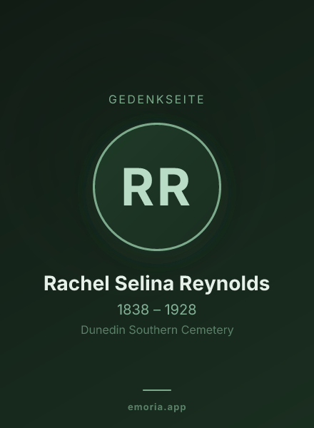 Gedenkportrait von Rachel Selina Reynolds