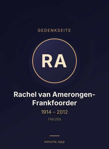 Gedenkportrait von Rachel van Amerongen-Frankfoorder