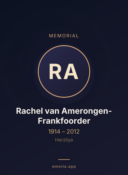 Memorial portrait of Rachel van Amerongen-Frankfoorder