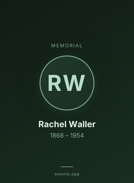 Memorial portrait of Rachel Waller