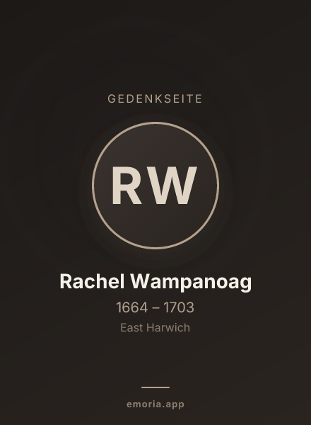 Gedenkportrait von Rachel Wampanoag
