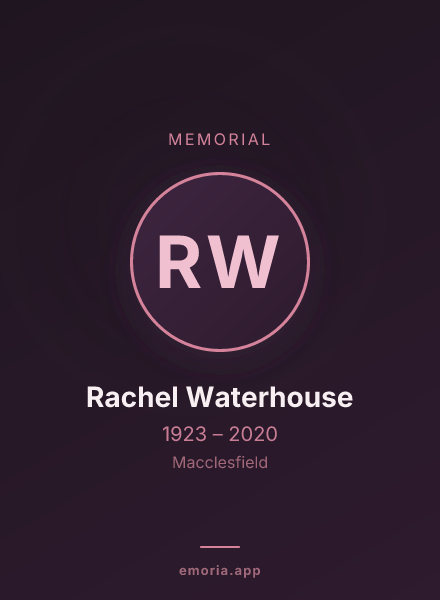 Memorial portrait of Rachel Waterhouse