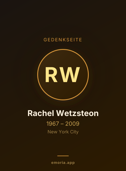 Gedenkportrait von Rachel Wetzsteon
