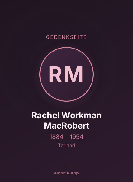 Gedenkportrait von Rachel Workman MacRobert