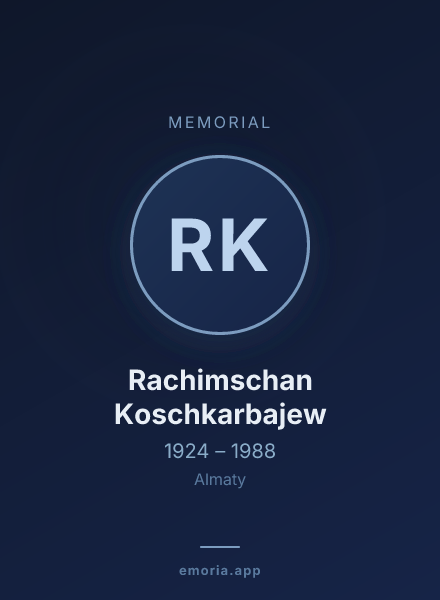 Memorial portrait of Rachimschan Koschkarbajew