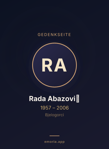 Gedenkportrait von Rada Abazović