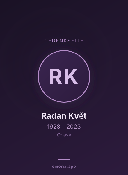 Gedenkportrait von Radan Květ