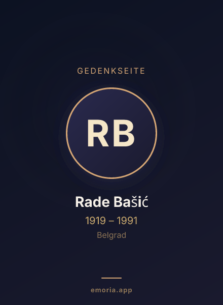 Gedenkportrait von Rade Bašić