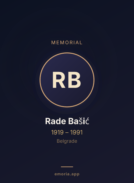 Memorial portrait of Rade Bašić