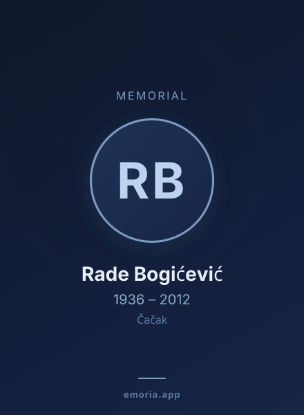 Memorial portrait of Rade Bogićević