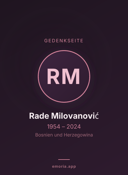 Gedenkportrait von Rade Milovanović